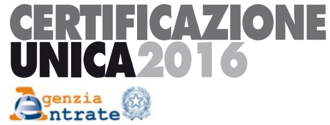 Certificazione Unica - CU 2016
