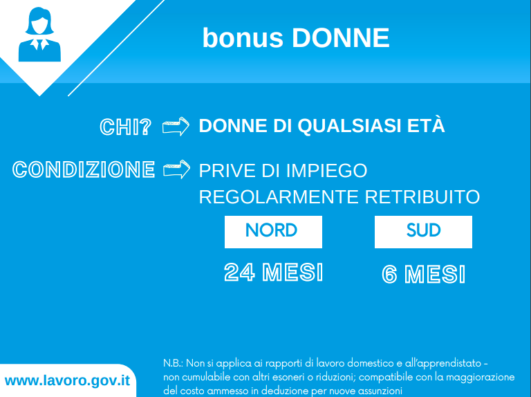 Bonus Donne Decreto Coesione